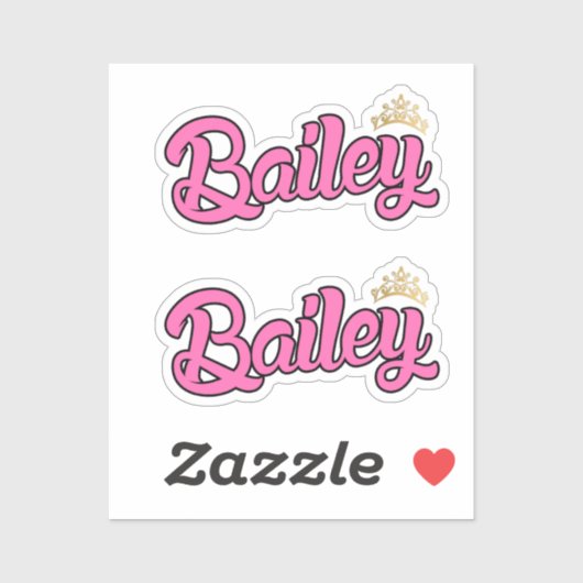 Bailey Pink Name x2 Vinyl Aufkleber (Blatt)