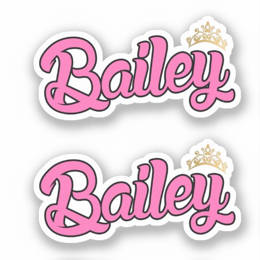 Bailey Pink Name x2 Vinyl Aufkleber (Vorderseite)