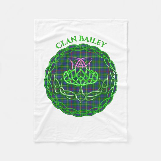 Bailey Scottish Tartan Celtic Thistle Fleecedecke (Vorderseite)