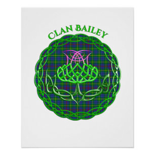 Bailey Scottish Tartan Celtic Thistle Poster