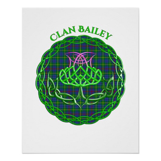 Bailey Scottish Tartan Celtic Thistle Poster (Vorderseite)