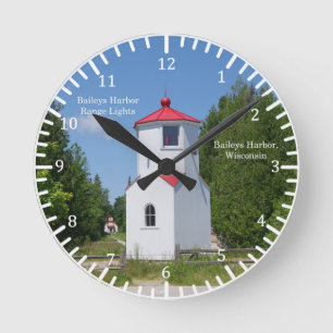 Baileys Harbor Front Range Lights clock Runde Wanduhr