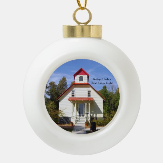 Baileys Harbor Range Light Schmuck Keramik Kugel-Ornament (Vorderseite)