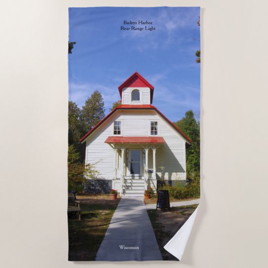 Baileys Harbor Rear Range Light beach towel Strandtuch (Vorderseite)
