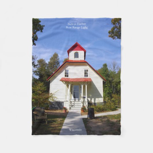 Baileys Harbor Rear Range Light Fleece-Decke Fleecedecke (Vorderseite)