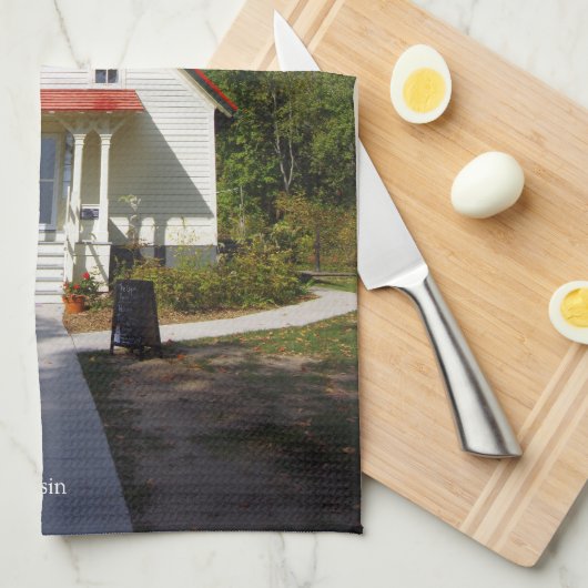 Baileys Harbor Rear Range Light kitchen towel Geschirrtuch (Viertel Falte)