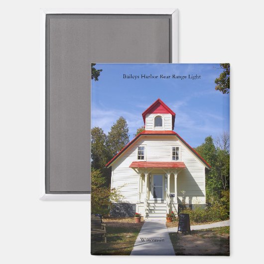 Baileys Harbor Rear Range Light magnet (Vorderseite/Rückseite)