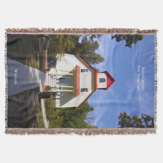 Baileys Harbor Rear Range Light throw blanket Decke (Vorderseite)