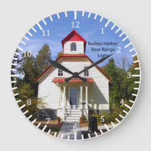 Baileys Harbor Rear Range Light-Uhr Große Wanduhr