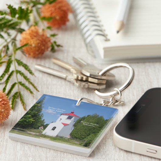 Baileys Harbour Range Lights Acrylschlüsselkette Schlüsselanhänger (Vorderseite rechts)