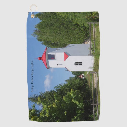 Baileys Harbour Range Lights Golf Handtuch (Vorderseite)