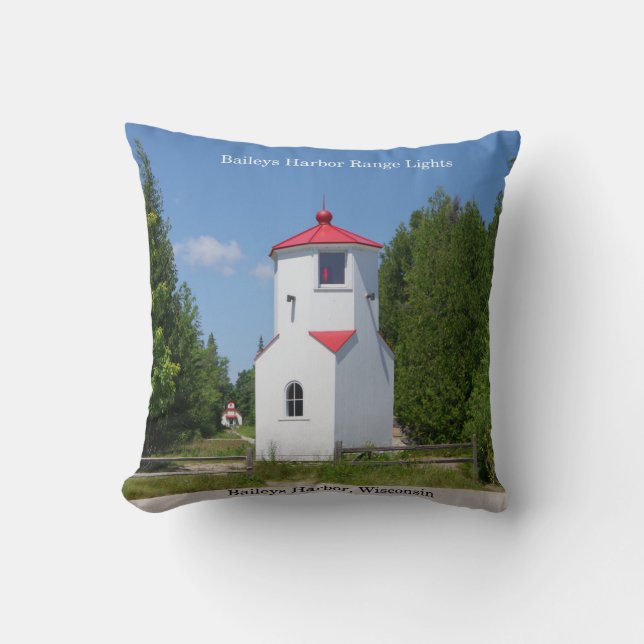 Baileys Harbour Range Lights Square Kissen (Vorderseite)