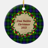 Baillie Clan Abzeichen & Tartan Personalisierte We Keramik Ornament (Hinten)