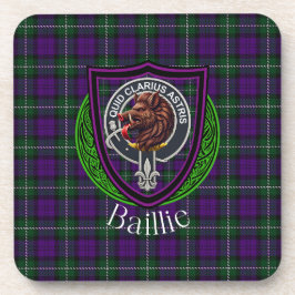 Baillie Schottischer Clan-Tartan und -Wappen Getränkeuntersetzer