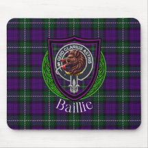 Baillie schottischer Clan Tartan und Wappen