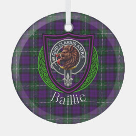 Baillie schottischer Clan-Tartan und -Wappen Ornament Aus Glas