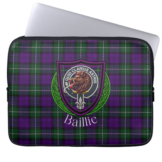 Baillie Scottish Clan Tartan and Crest Laptopschutzhülle (Vorderseite)