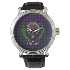 Baillie Scottish Clan Tartan & Crest Armbanduhr