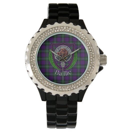 Baillie Scottish Clan Tartan & Crest Armbanduhr (Vorderseite)