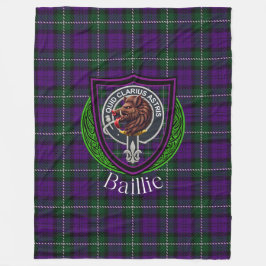 Baillie Scottish Clan Tartan Crest Fleecedecke