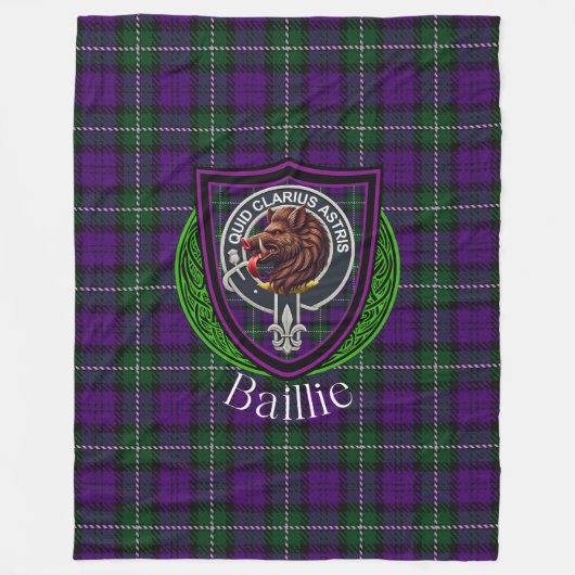 Baillie Scottish Clan Tartan Crest Fleecedecke (Vorderseite)