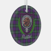 Baillie Scottish Clan Tartan & Crest Ornament Aus Glas (Vorderseite Rechts)