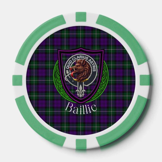 Baillie Scottish Clan Tartan & Crest Pokerchips (Vorderseite)
