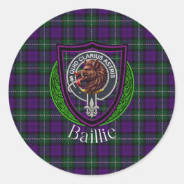Baillie Scottish Clan Tartan & Crest Runder Aufkleber