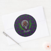 Baillie Scottish Clan Tartan & Crest Runder Aufkleber (Umschlag)