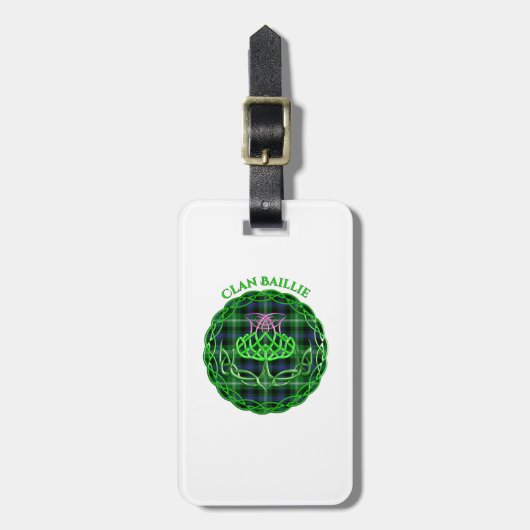 Baillie Scottish Tartan Celtic Thistle Gepäckanhänger (Vorderseite vertikal)