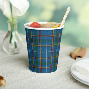 Bain Blue Scottish Clan Tartan Paper Cups Pappbecher