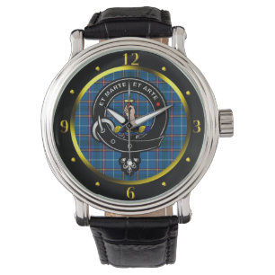 Bain Clan Abzeichen & Tartan Armbanduhr