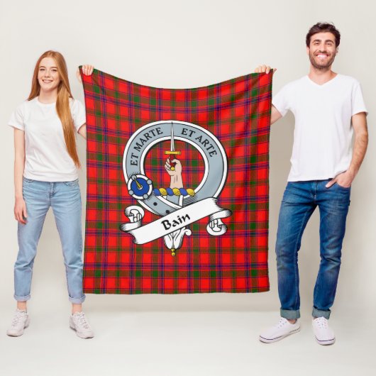 Bain Clan Abzeichen Tartan Kariert Fleecedecke (Beispiel)