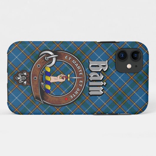Bain Clan Abzeichen & Tartan Phone Case (Rückseite (Horizontal))