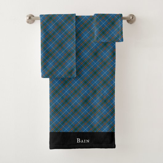 Bain Clan Scottish Tartan Kariertes Muster Badhandtuch Set (Insitu)