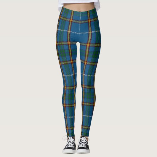 Bain Clan Scottish Tartan Kariertes Muster Leggings (Vorderseite)