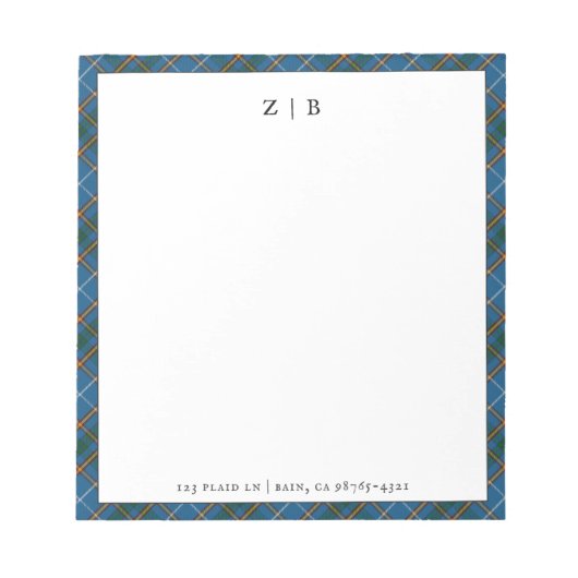 Bain Clan Tartan Kariertes Muster Notizblock (Vorderseite)