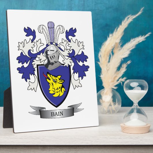 Bain Familienwappen Coat of Arms Fotoplatte (Seite)