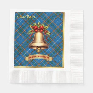 Bain Personalisiert Tartan Christmas Serviette