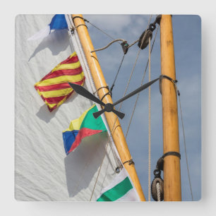 Bainbridge Insel Holzboote Festival 3 Quadratische Wanduhr