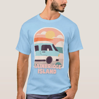 Bainbridge Island Beach Retro Pastellfarben Sun Su T-Shirt