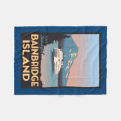 Bainbridge Island Retro-Stift Poster Art Fleecedecke (Vorderseite (Horizontal))