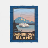 Bainbridge Island Retro-Stift Poster Art Fleecedecke (Vorderseite)