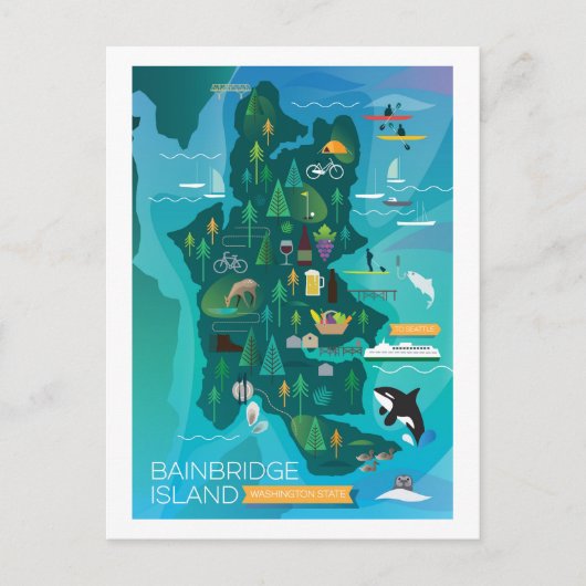Bainbridge Island, Washington Postcard Postkarte (Vorderseite)