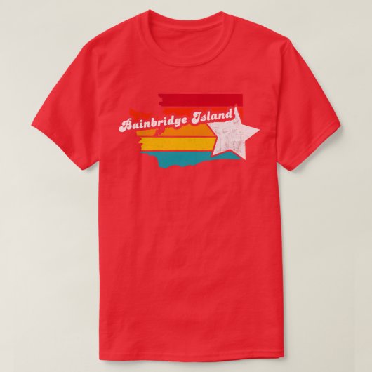 Bainbridge Island Washington Vintag so beunruhigt T-Shirt (Design vorne)