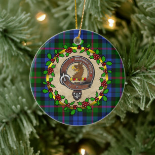 Baird Clan Abzeichen & Tartan Personalisierte Weih Keramik Ornament