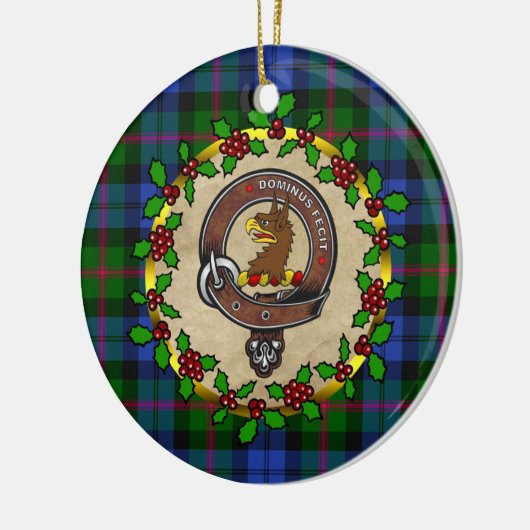 Baird Clan Abzeichen & Tartan Personalisierte Weih Keramik Ornament (Links)
