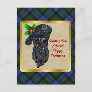 Baird Clan Abzeichen & Tartan Weihnachten Postkarte