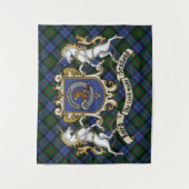 Baird Clan Abzeichen & Unicorns mit Tartan Wandteppich (Vorderseite)