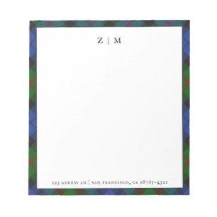 Baird Clan Tartan Kariertes Muster Notizblock